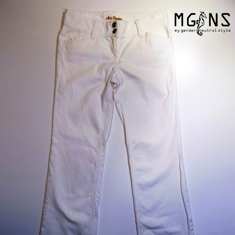 Ann Taylor White Denim Modern Fit Jeans